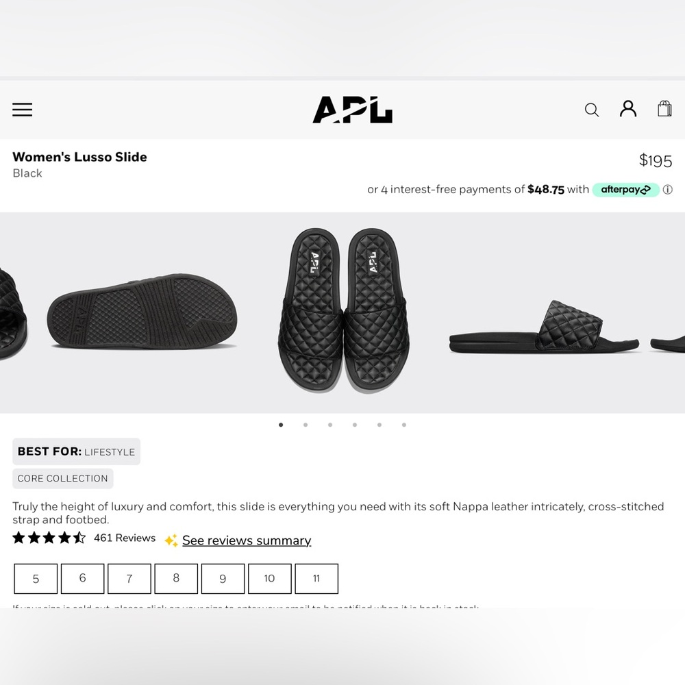 APL Women's Lusso Slide
Black